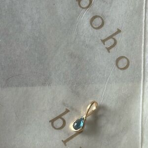 Gold and Topaz Teardrop Pendant